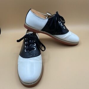 Willets Saddle Dance Shoes Mens 10 Black White Leather Oxford Vintage